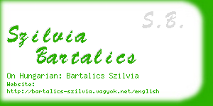 szilvia bartalics business card